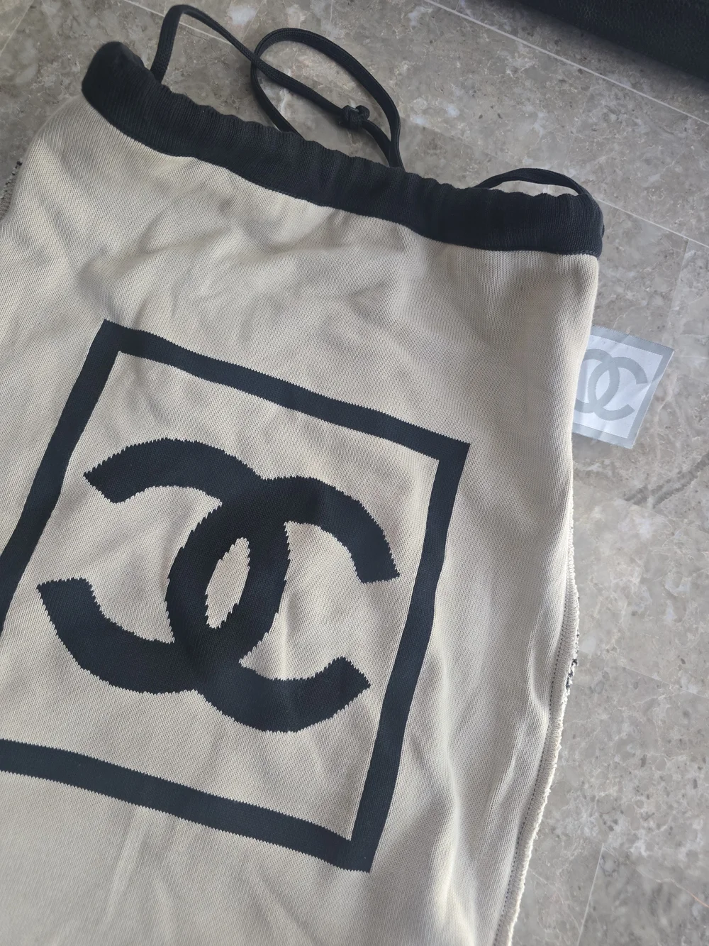 CHANEL Knit Logo CC Backpack